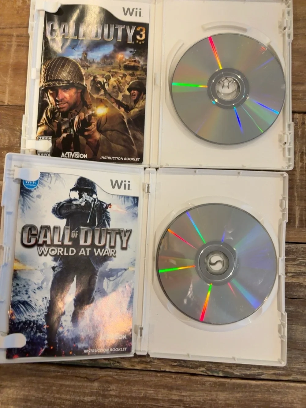 Call of Duty Wii 2 Game Bundle World at War + Call of Duty 3 Tested